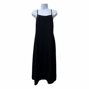 Everlane The Japanese‎ Goweave Square Neck Midi Slip Dress Size 2 Black Capsule